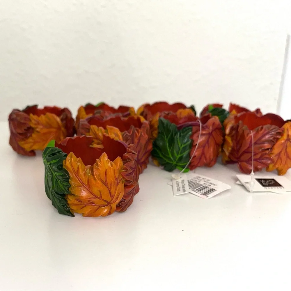 Wooden Leaf Decorative Napkin Holders (set of 8)